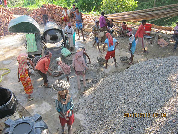 Pouring the concrete